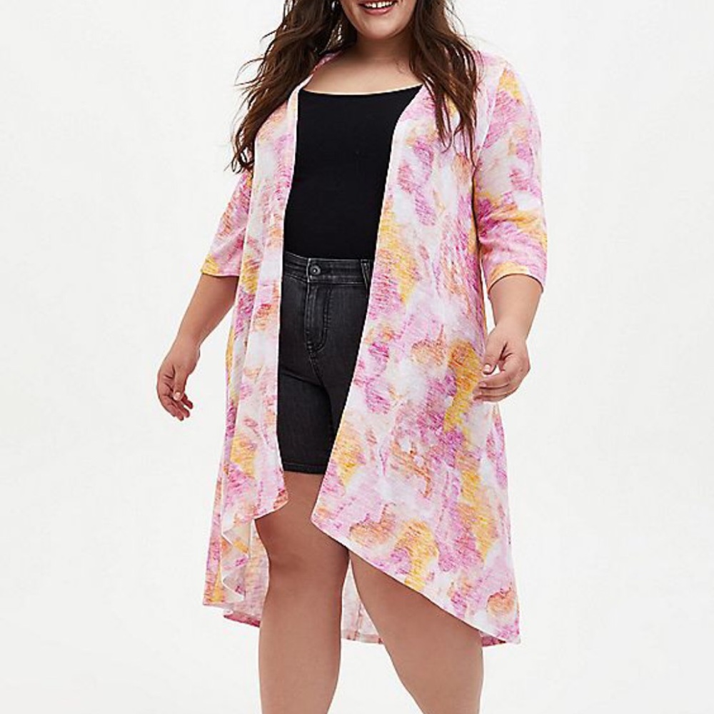 NWT torrid multi watercolor Hacci Kimono